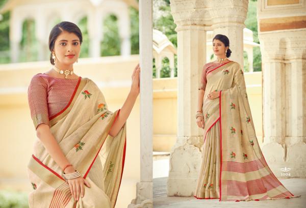 Sangam Sushmita Festive Wear Linen Embroidery Saree Collection